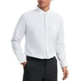 thumbnail image 4 of INSPIRE CHIC Mens Long Sleeve Button Down Collar Regular Fit Business Oxford Dress Shirt S White, 4 of 5