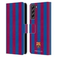 thumbnail image 1 of Head Case Designs Officially Licensed FC Barcelona Crest Stripes Leather Book Wallet Case Cover Compatible with Samsung Galaxy S21 FE 5G, 1 of 6