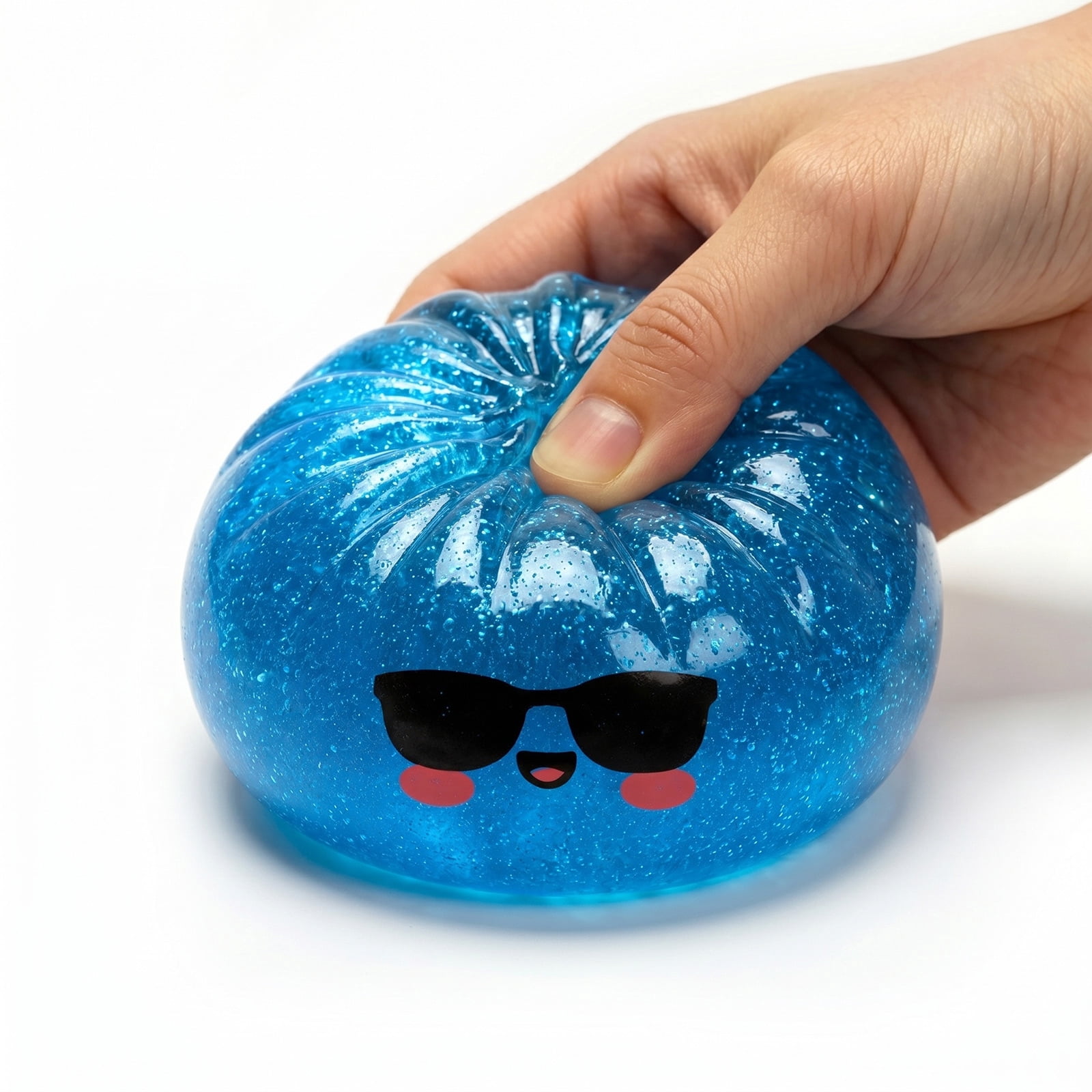 Shark Dumpling Squishy, Glitter Dumpling Squishy, Stress Relief for Kids Adults, Novelty Gag Gift