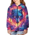 thumbnail image 4 of chaqlin Galaxy Wolf Hoodies for Boys Girls Trendy Y2K Zip Up Hoodie Long Sleeve Hooded Sweatshirts Kids School Jackets Casual Outerwear with Pockets, 4 of 7
