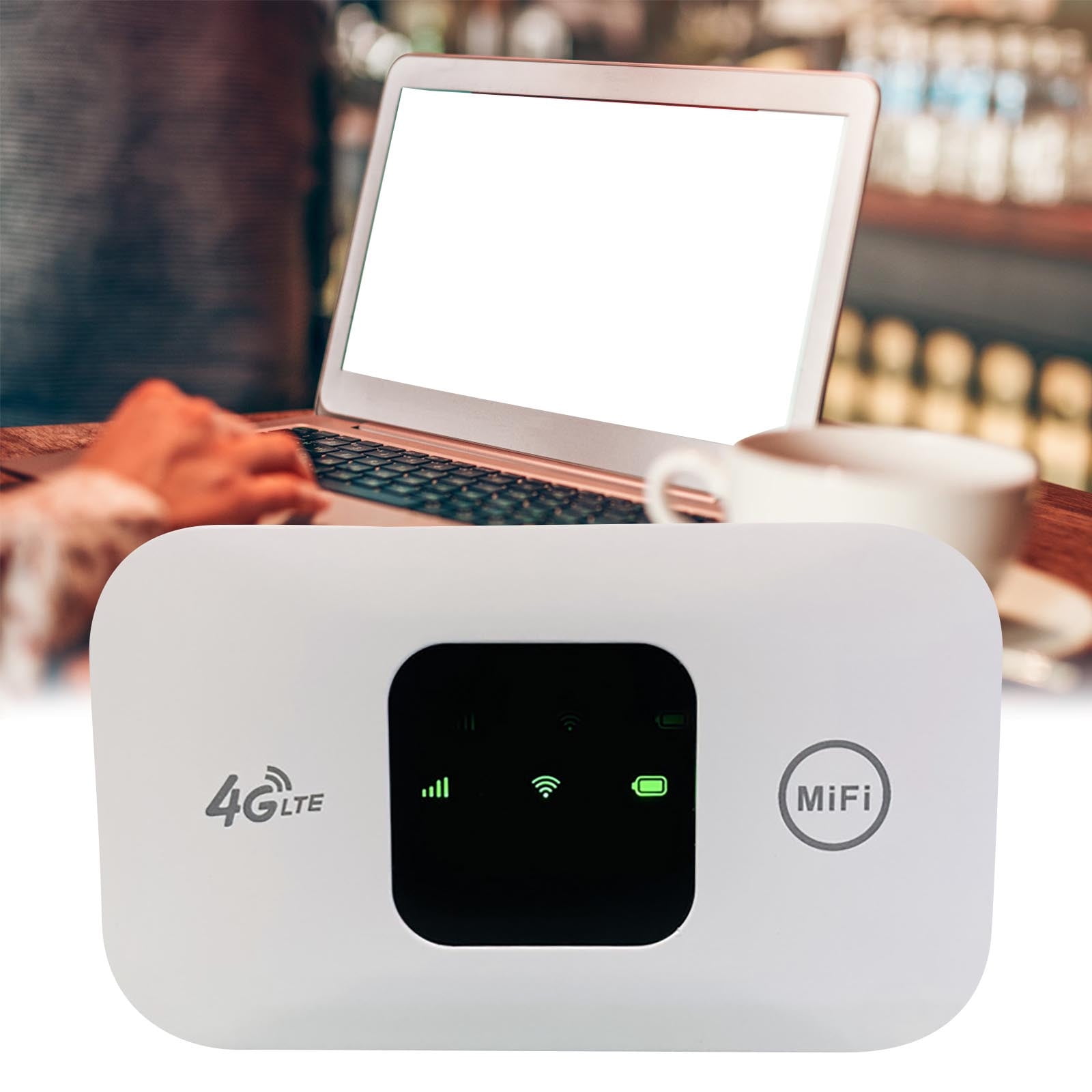 1 Pc 4G LTE Mobile Hotspot — Portable WiFi Router, High Speed Wireless Internet for Travel & Car, Supports 10 Devices, SIM Card Slot