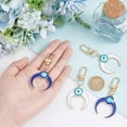 thumbnail image 3 of 4 Pcs Evils Eye Keychain Decoration Demon Eye Turkish Alloy Enamel Keychain Double Horn Moons Shape Blue with Accessories Suitable for Keychain Purse Backpack Decoration, 3 of 6