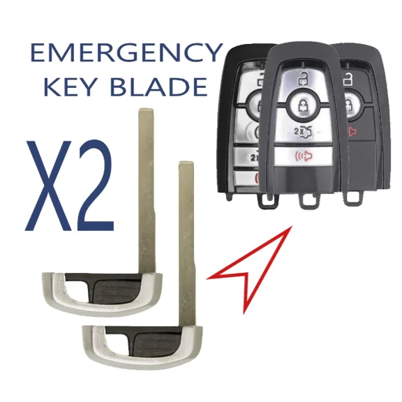 set of 2 HU101 Emergency Key Blade For 2017 - 2021 Ford 164-R8168
