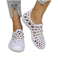 thumbnail image 3 of GERsome Womens Water Shoes Quick Drying Mesh Closed Toe Shower Swim Sandals Summer Beach Walking Comfort Clogs, White Size 7.5, 3 of 9