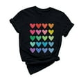 thumbnail image 5 of Fesfesfes V neck Tshirt Women T-Shirt Fashion Short Sleeve Round Neck Valentine's Day Printing Casual Blouse T-Shirt Tops Shirt Women's Short Sleeve Tops 12(XXL), 5 of 5