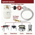 thumbnail image 6 of GBAYXJ 5FT High Pressure Propane Regulator Hose With Gauge 0~30 Adjustable Propane Tank Regulator Stainless Fit For Turkey Fryer，Fish Fryer，Propane Burner，Fire Forge And Stainless steel(A), 6 of 7