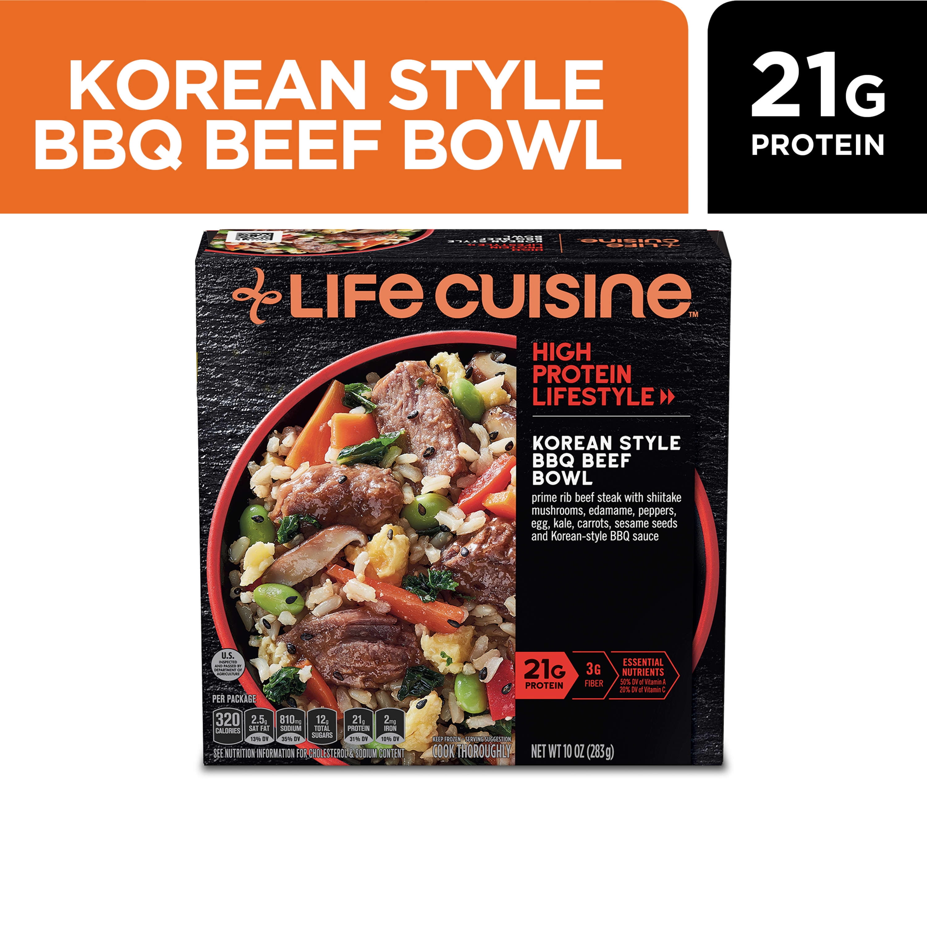 Life Cuisine Korean Style BBQ Beef Bowl Meal, 10 oz (Frozen)