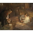 thumbnail image 2 of Fritz von Uhde 14x12 Black Ornate Wood Framed Double Matted Museum Art Print Titled: Holy Night, 2 of 5