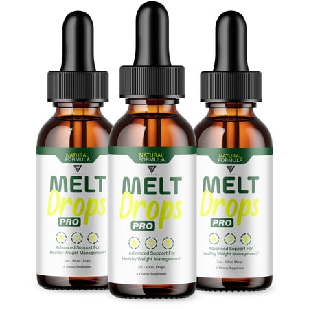 (3 Pack) Melt Drops Pro Supplement, Melt Drops Pro Weight Management Formula (6oz)