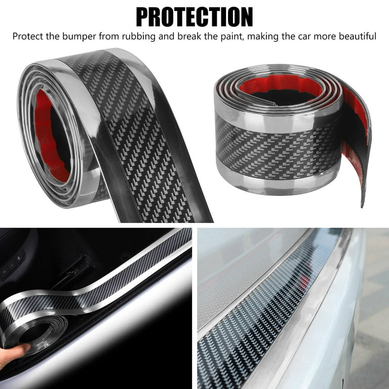 Universal Car Door Sill Protector Silver Carbon Fiber Edge Guard Strip  5cm*1m