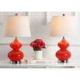 thumbnail image 2 of SAFAVIEH Eva 24 in. Orange Glass Table Lamp with Off-White Cotton Shade, Set of 2, 2 of 12