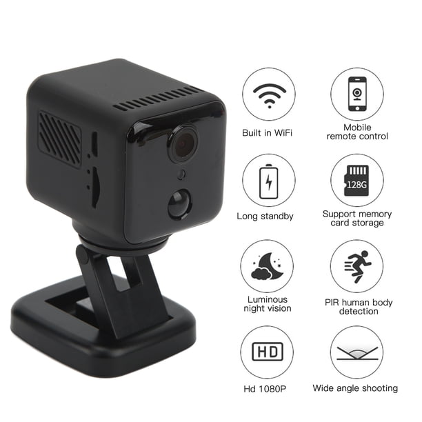 Cámara de seguridad interior mini cámara de vigilancia 150 grados gran angular 1080P HD cámara de visión nocturna infrarroja para el hogar con control de teléfono celular ANGGREK Otros