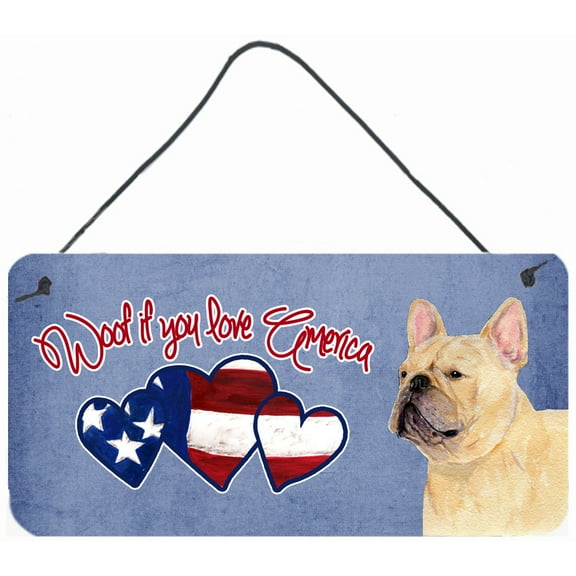 Woof if you love America French Bulldog Wall or Door Hanging Prints