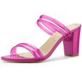 thumbnail image 1 of BLISSFUL STEP Women's Strappy Chunky Heel Slides Mules Sandals, 1 of 6