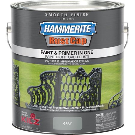 UPC 051652462456 product image for Hammerite Rust Cap Brush Grade Smooth Enamel Finish, 1 gal, 200 sq-ft/gal, Gray | upcitemdb.com