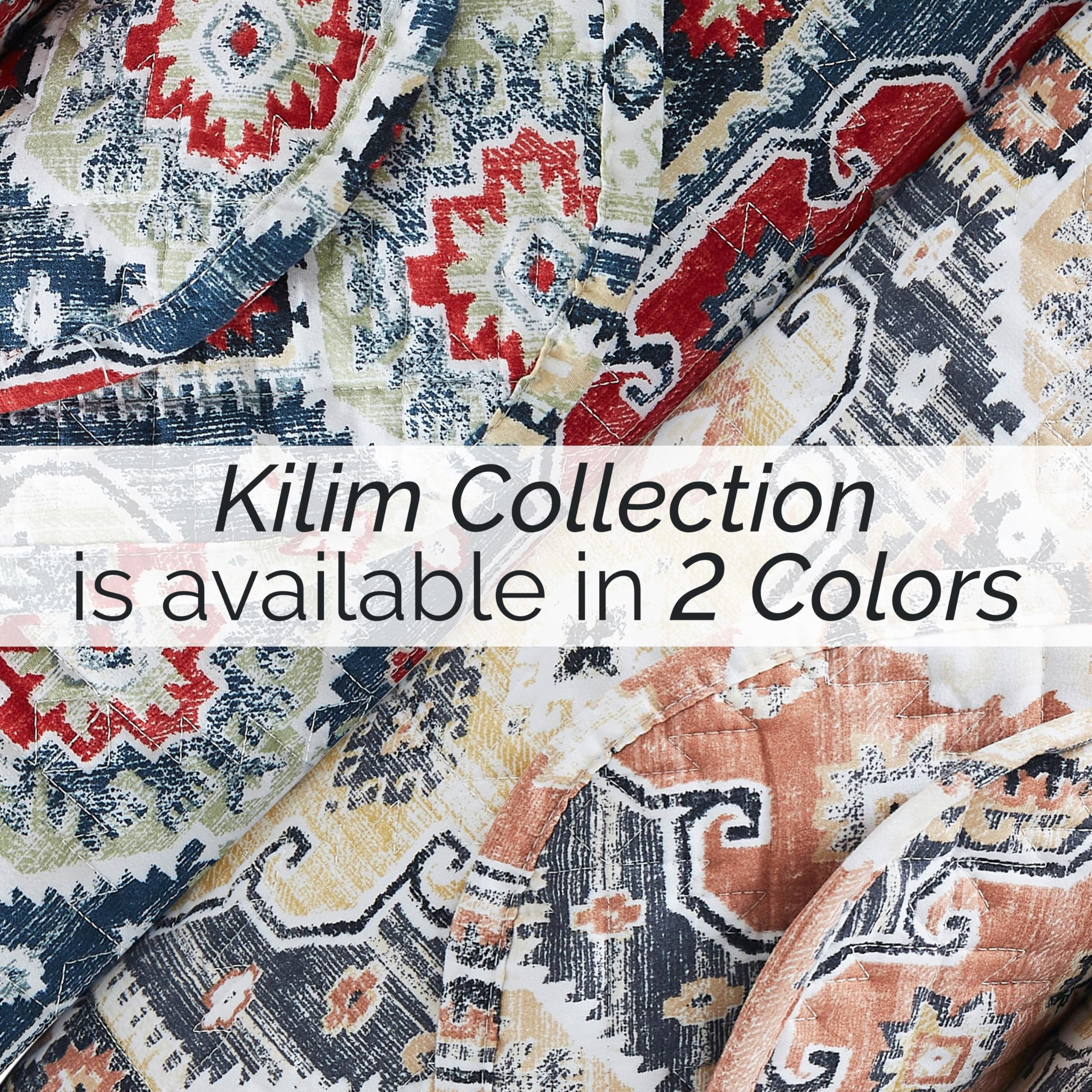 Southshore Fine Living, Inc. Kilim Collection Oversized King Quilt Bedding Set, Lightweight, Soft Bedspread 3-Piece, Two Matching Shams 108" x 98", California/King, Multi-Colored
