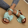 thumbnail image 4 of Sandals for Women 2025 Flat Heel Open Toe Casual Daily Solid Color Ankle Strap Women Footwear Comfortable Walking Beach Sandals for Women Green 9, 4 of 9