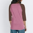 thumbnail image 3 of Womens Baseball Tee 3/4 Sleeve Fashion Crewneck Tops Color Block Blouse Casual Raglan Shirt, 3 of 3