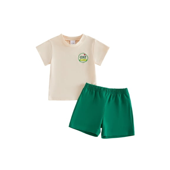BemeyourBBs 2Pcs Baby Boy First Birthday Outfit Summer 1st Birthday Clothes Short Sleeve Golf Embroidery T-Shirt Shorts Set Toddler Baby Boy Summer Golf Outfit