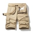 thumbnail image 2 of JINMGG Summer Fall Mens Shorts Clearance,Men Casual Solid Zipper Button Pockets Cropped Cargo Shorts, 2 of 7
