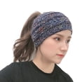 thumbnail image 4 of Deals Ausyst Headbands for Women And Winter Knitted Headband Horsetail HAT Wool And Plush Hair Band Pullover Hat Clearance, 4 of 8