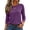 15# Purple, variant on Fshiont Dressy Knit Womens Short Sleeve Stretch Crewneck Ribbed T-Shirt Fitted Casual Basic Tops Red L