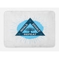 thumbnail image 1 of Inhale Exhale Bath Mat, Spa Yoga in Triangle with Tree of Life Tranquil Graphic, Plush Bathroom Decor Mat with Non Slip Backing, 29.5" X 17.5", Night Blue and White, by Ambesonne, 1 of 2