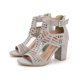 thumbnail image 5 of Sandalias de boca de pez hueca con tacones altos gruesos para mujer Wmkox8yii hfjk3450, 5 of 8
