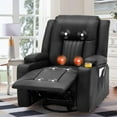 thumbnail image 1 of AECOJOY Fauteuil Inclinable Manuel avec Fonction de Thermothérapie, Fauteuil à Mécanisme d'Inclinaison Robuste, Fauteuil Berçant Simple pour Aînés avec Porte-Gobelets pour Chambre et Cinéma Maison, Noir, 1 of 8