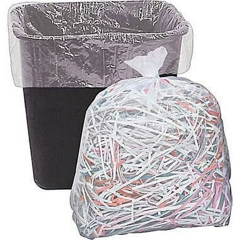 50 Small to Medium 7-8-9-10 Gallon 24 x 24 Clear Garbage Bags -  Commercial Waste Basket Trash Bags | Bulk Plastic Bathroom Trash Can Liners  | Office