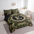thumbnail image 2 of Erosebridal Teens Green Brown Camouflage Bedding Comforter Set 7-Piece,Personalized Initial E King Bedding Sets,Black Reversible, 2 of 6