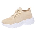 thumbnail image 3 of Rokment Women's Slip on Walking Shoes Comfortable Lightweight Memory Foam Casual Work out Sneakers for Tennis Running Outdoor Sports Beige Size 6.5, 3 of 7