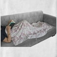 thumbnail image 5 of Whale Soft Flannel Fleece Throw Blanket, Nautical Animal Constellation Stars Sky Underwater Ocean Childish Cartoon, Cozy Plush for Indoor and Outdoor Use, 70" x 90", Baby Pink and White, by Ambesonne, 5 of 5
