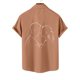 thumbnail image 4 of Mens Manga Corta Botón Abajo Camisas, Cuello de Vuelta Impresa Blusa, Top de Verano de la Moda Casual, 4 of 9