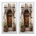 thumbnail image 2 of Designart "Old Town Doorways Lyon s French Welcome II" France Framed Wall Art Set Of 2 - Beige Landscapes Framed Canvas Set For Living Room Decor, 2 of 7