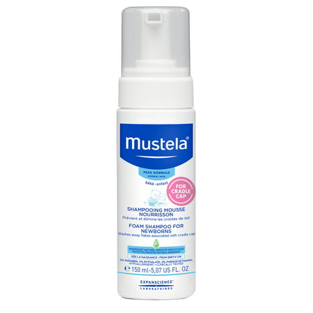 Mustela Baby Foam Shampoo for Newborns, Prevents Cradle Cap, with Natural Avocado Perseose, 5.07 (Best All Natural Baby Shampoo)