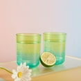thumbnail image 2 of Locco Decor 12oz Drinking Glasses Set of 4, Gradient Color Acrylic Tumbler Cup, Ice Beverage and Water Servers Yellow Green, 2 of 4
