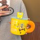thumbnail image 2 of Taza de cerámica con mango grande de Bob Esponja, taza de agua para el hogar con tapa, muñeco de dibujos animados a prueba de polvo, taza Taza de Leche para pareja, 2 of 4