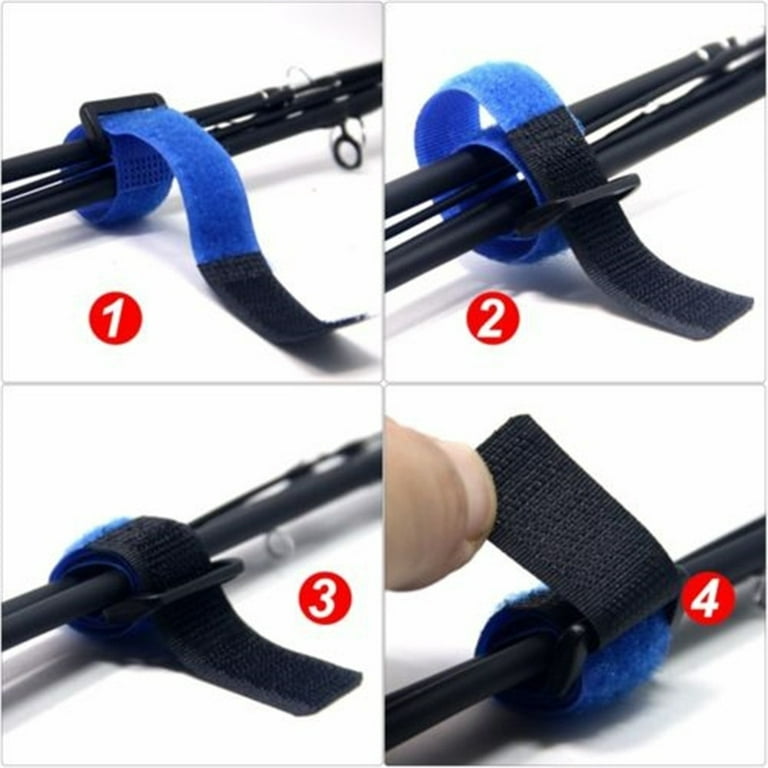 Bluethy 10Pcs Reusable Fishing Rod Tie Magic Tape Bands Belt Straps Fish  Accessories 