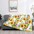 thumbnail image 2 of Uemuo Sunflowers Printed Throw Blanket for Couch, Fluffy Fuzzy Blankets for Bed, Sofa, Cozy Flannel Faux Fur Blanket-60"x50", 2 of 6