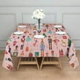 thumbnail image 3 of Pink Christmas Nutcracker Pattern Square Tablecloth,Waterproof Square Table Cover,Wipeable Spillproof Washable Table Cover for Home Kitchen Party Decor 60"x60"(152x152cm), 3 of 6
