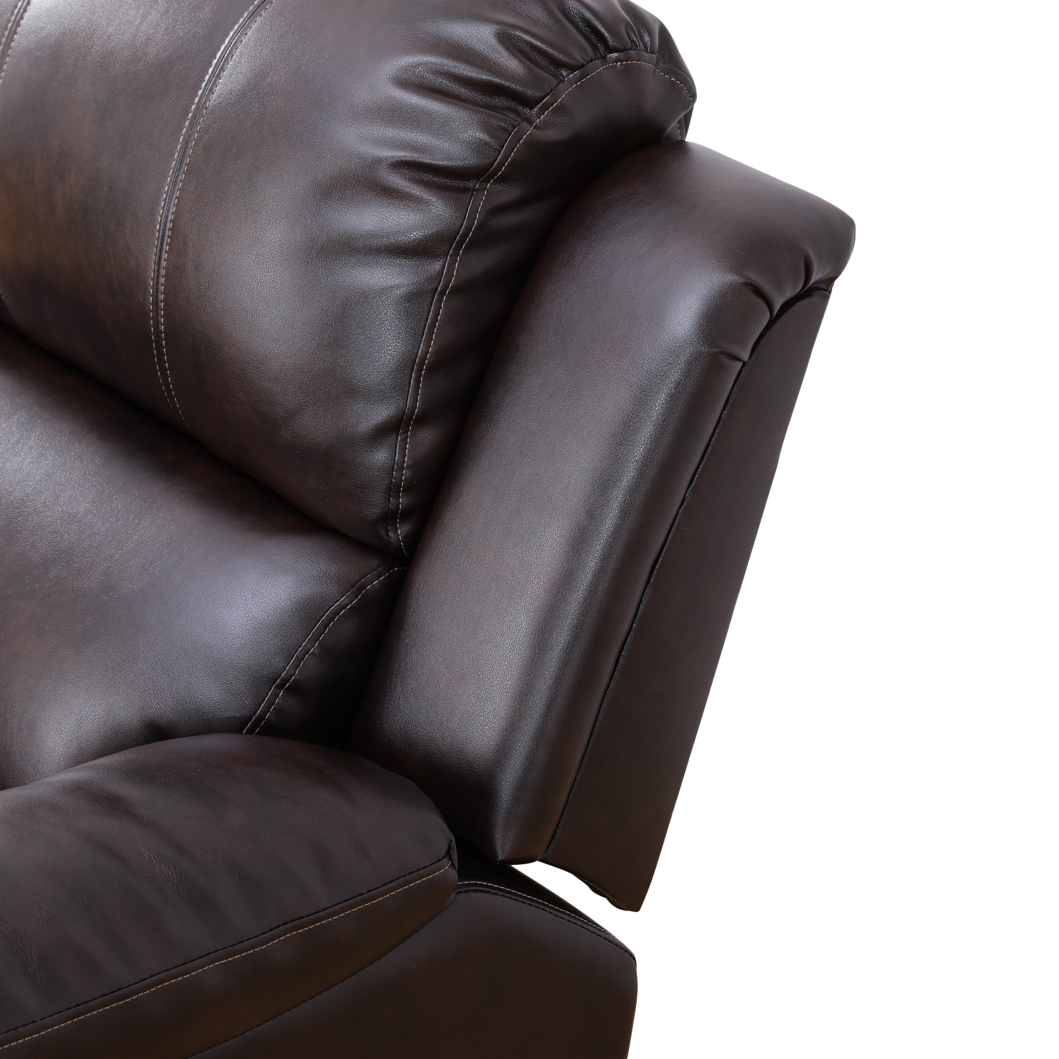 MAYEERTY Power Recliner Chair, Breathable Leather Reclining Chair with Adjustable Backrest for Living Room, Brown