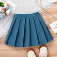 thumbnail image 2 of RUTAYY Children Girls Summer Short Skirt Loose Waist Pure Color Casual Half Length Skirt Pleated Fashion Skirt, Navy, 9-10 Years, 2 of 7