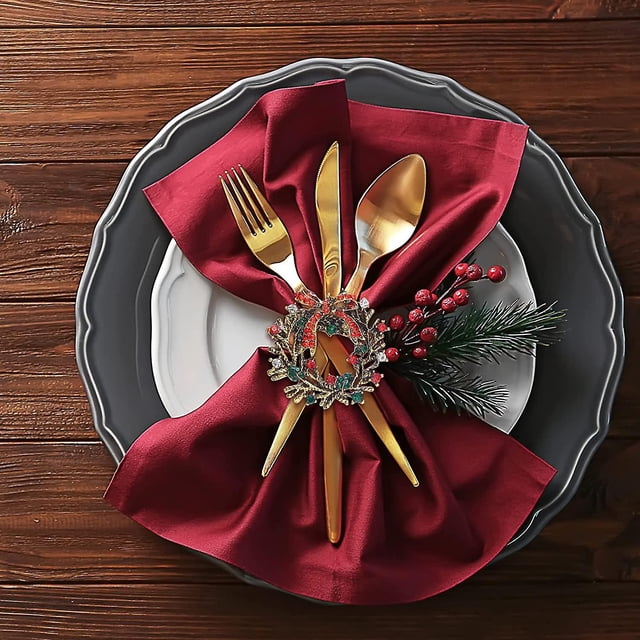 Juego de 6 servilleteros Tal para mesa de Navidad, corona de Navidad, servilletero, servilleta, hebilla, decoración de mesa para bodas ZefeiWu 9024735306870