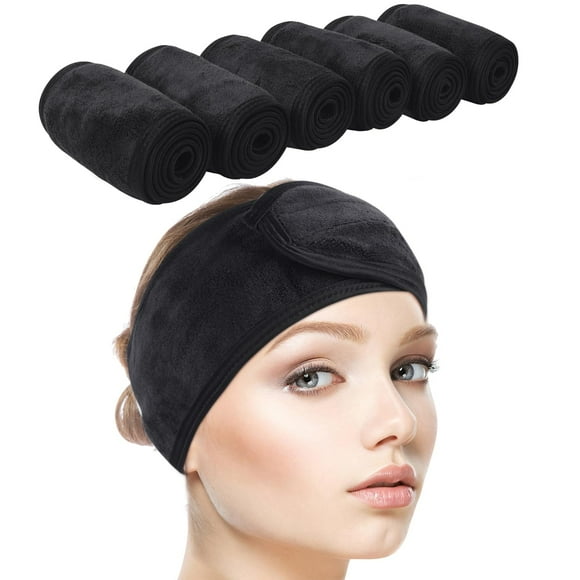 Spa Headband for Women 3 Counts Ultra Soft Adjustable Makeup Hair Band with Magic Tape, Terry Cloth Stretch Head Wrap for Face Washing, Bath, Shower, Facial Mask, Yoga