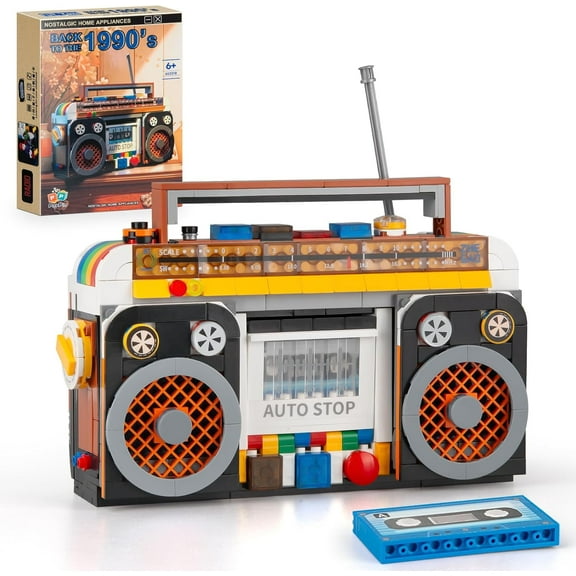 Retro Radio Classic Series Building Blocks Set, Collectible Vintage Music Player Display Mini Model Kit, Creative Gift Toys for Adults Kids 8  (554 Pieces)