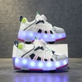 thumbnail image 6 of Kids Wheels Shoes with Lights Rechargeable Roller Skates Shoes Retractable Wheels Shoe LED Flashing Sneakers for Girls Boys Gift, 6 of 16
