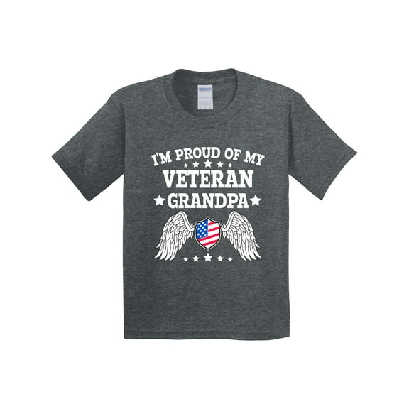 Inktastic I'm Proud of My Veteran Grandpa Youth T-Shirt