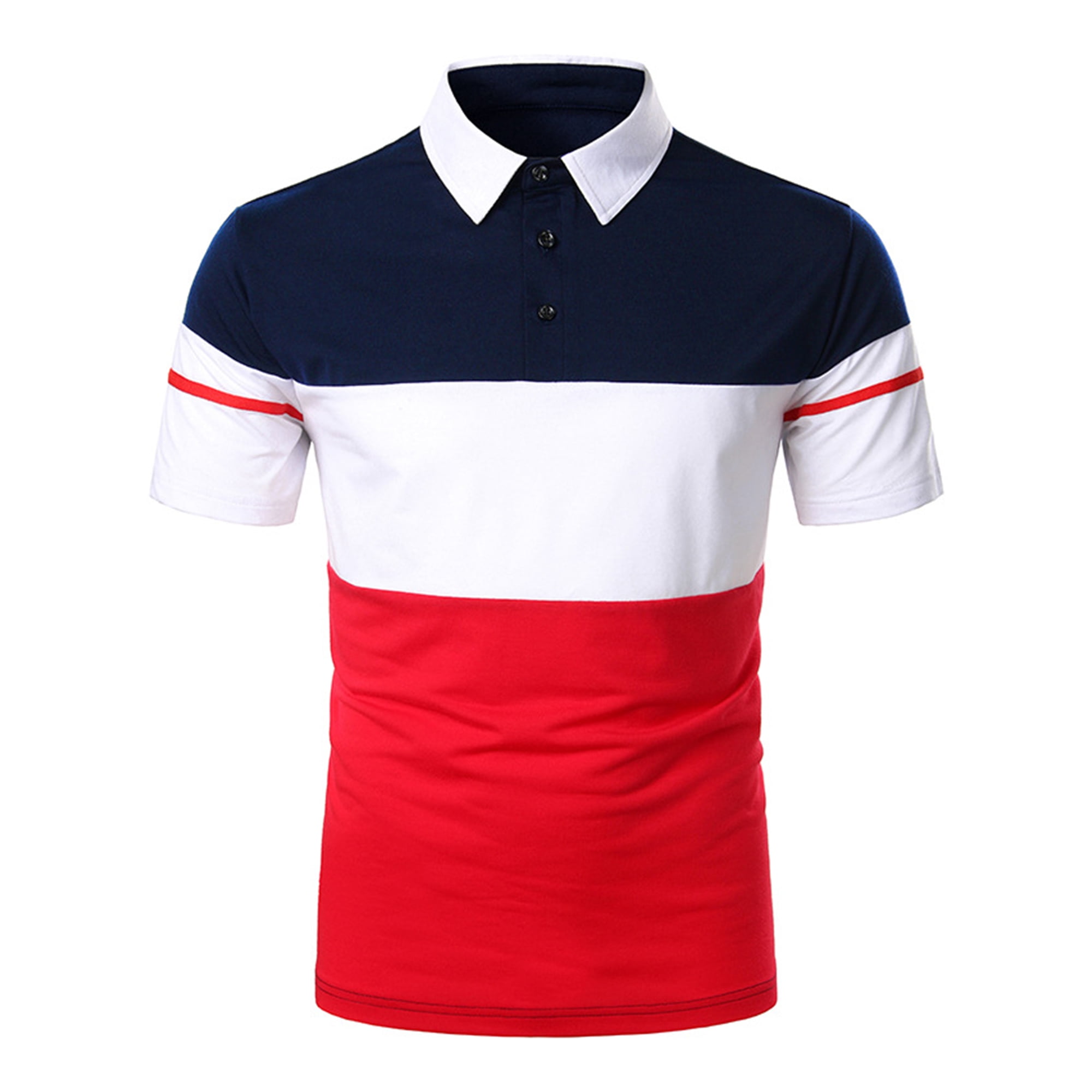 Innerwin T Shirts Button Men Tops Golf Short Sleeve Athletic Polo Shirt Red L Walmart