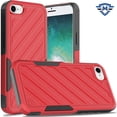 thumbnail image 3 of METKASE For iPhone 16E / SE4 Noble lined shockproof dual layer hybrid - Red/Black, 3 of 5